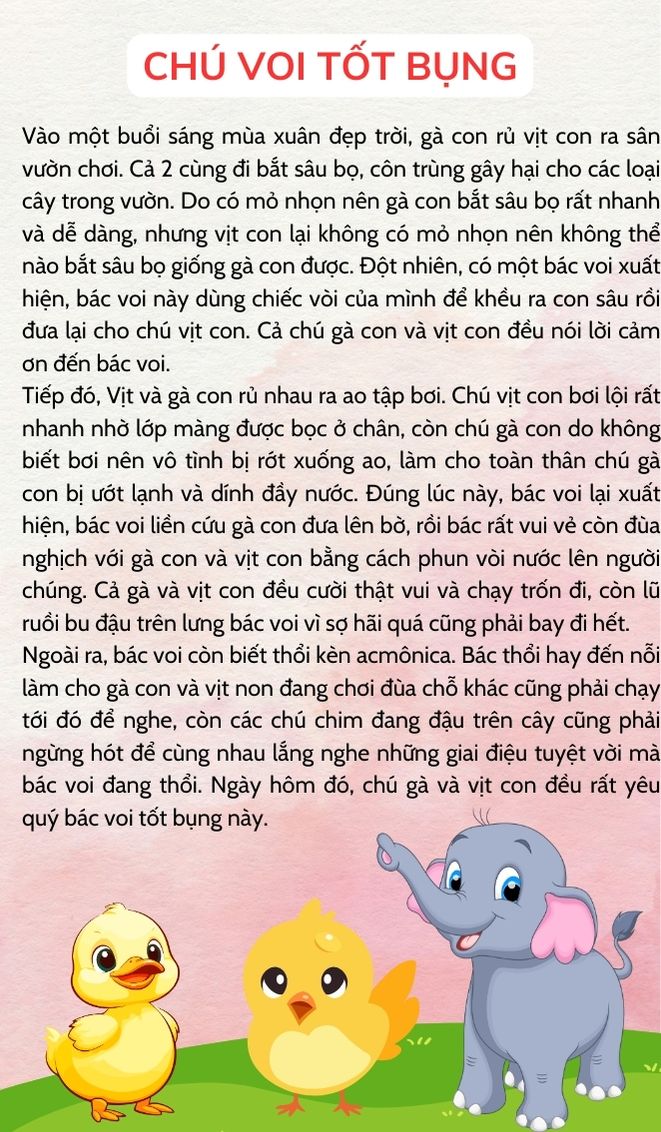 Truyện thiếu nhi Chú voi tốt bụng