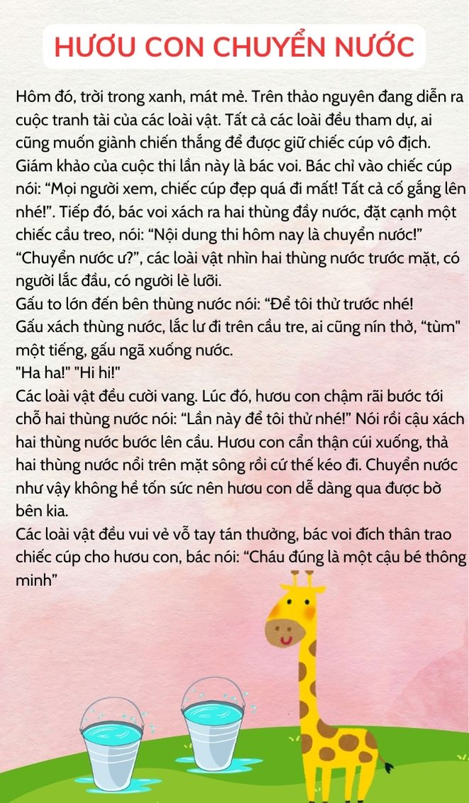 Truyện thiếu nhi Hươu con chuyển nước