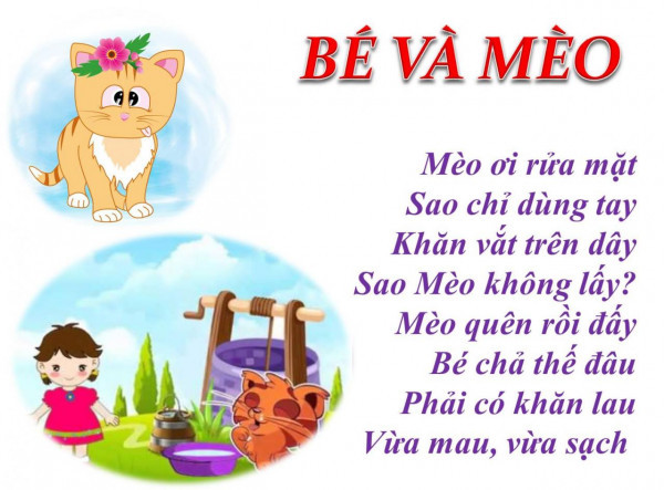 Thơ cho bé : Bé và mèo