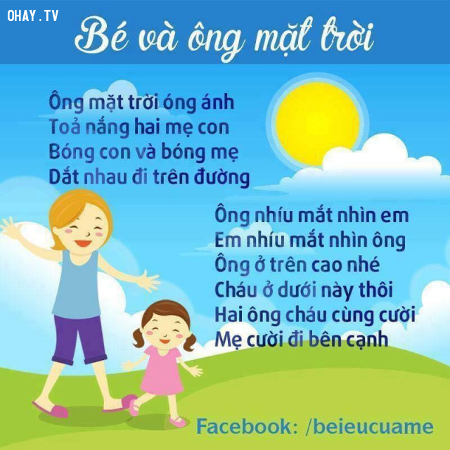 Thơ cho bé : bé và ông mặt trời