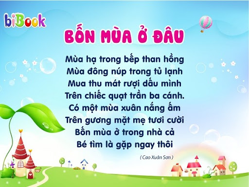 Thơ cho bé : Bốn mùa ở đâu