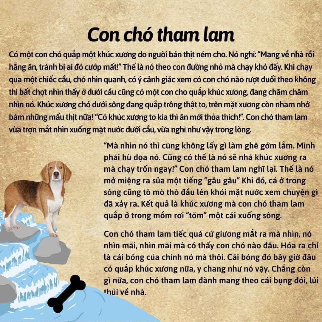 Truyện thiếu nhi Con chó tham lam