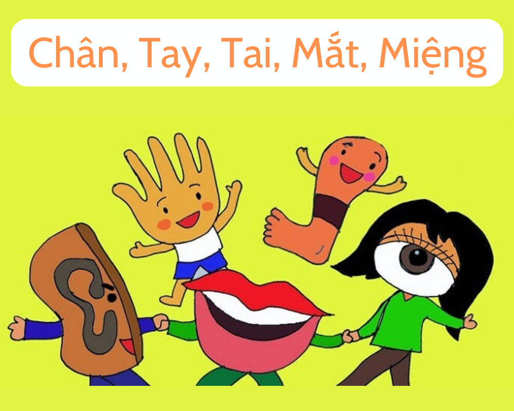 Truyện cổ tích: Câu chuyện Chân, Tay, Tai, Mắt, Miệng