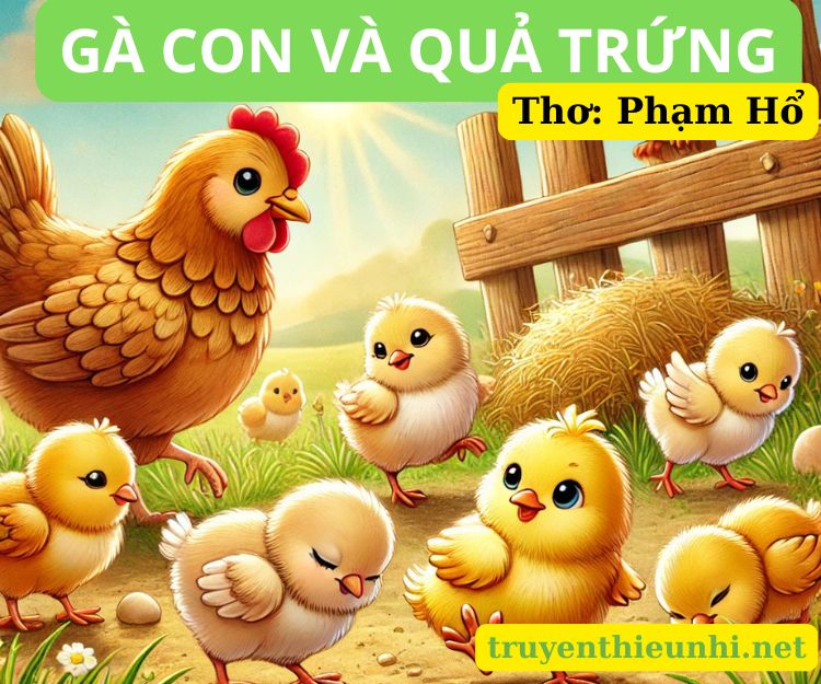 Gà con và quả trứng