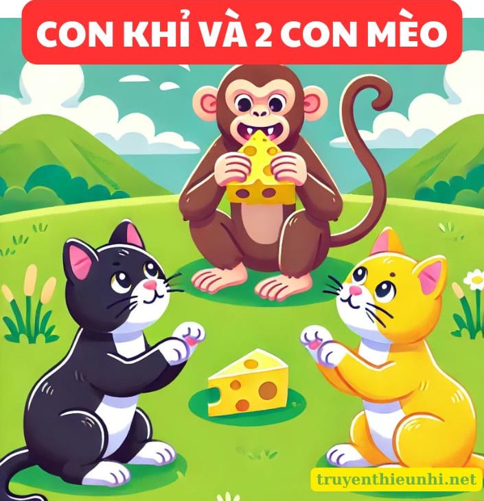 Truyện tranh Con khỉ và hai con mèo