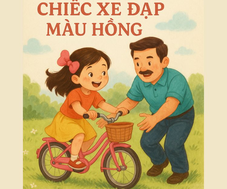 Chiếc xe đạp màu hồng