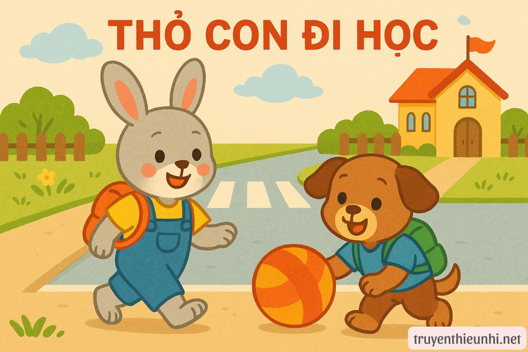 Thỏ con đi học